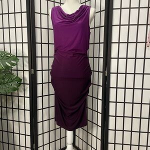 Moda International Two-Tone Purple Midi Dress